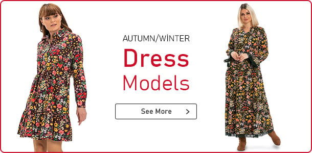 Pamuk Kadın Sonbahar / Kış Elbise Modelleri