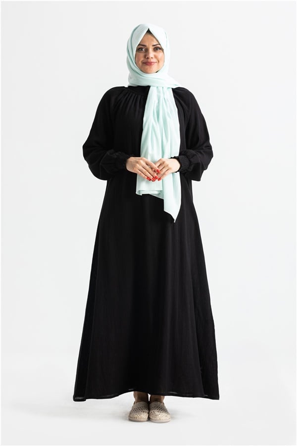 Cotton Sile Fabric Women's Prayer Dress Black
