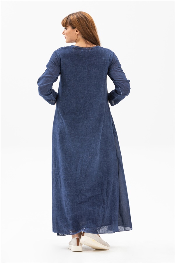 Long Sleeve Mystery Dress Indigo